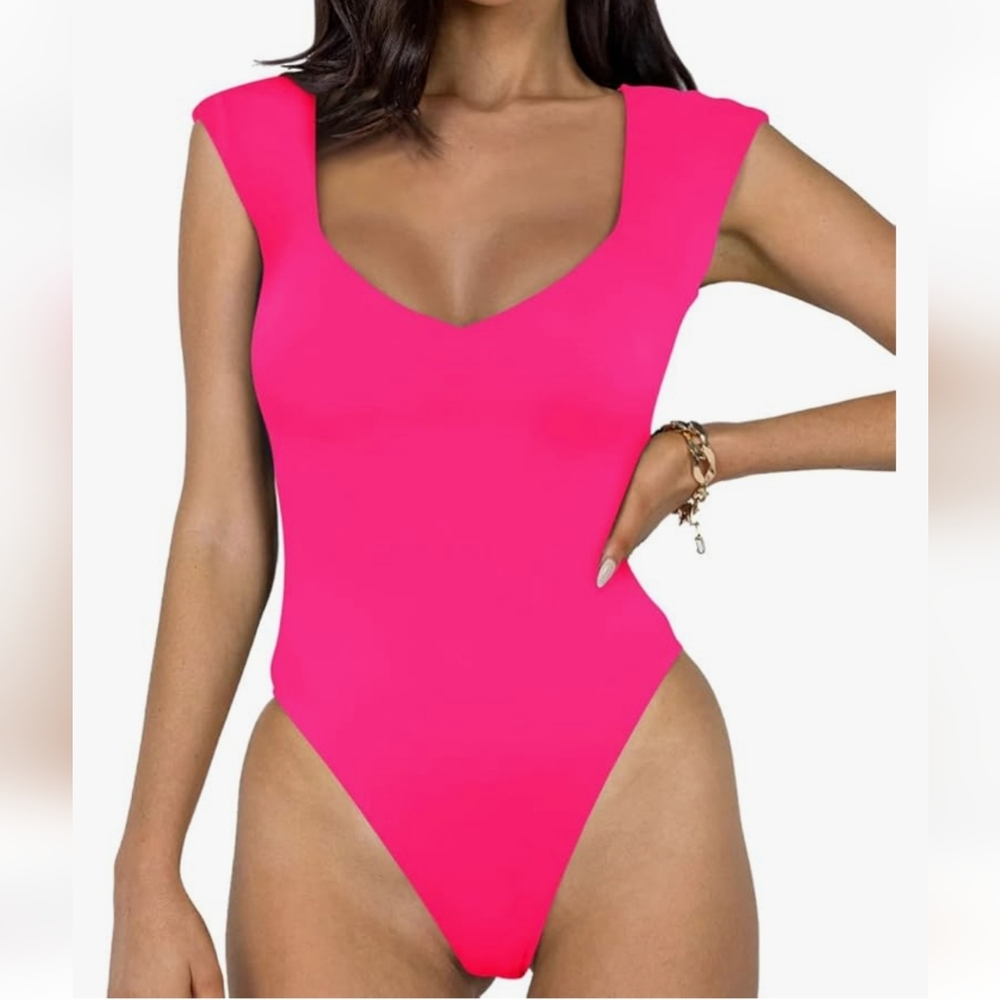 Reoria Casual V Neck Bodysuit